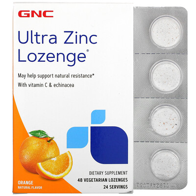 GNC Ultra Zinc Lozenge, Orange, 48 Vegetarian Lozenges