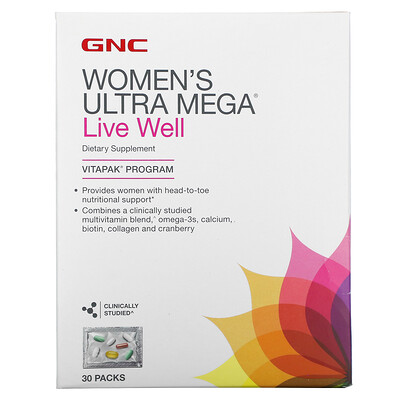 

GNC комплекс для женщин Ultra Mega Live Well 30 пакетиков