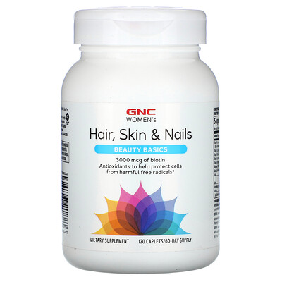 GNC Women's Hair, Skin & Nails, Beauty Basics, 120 Caplets