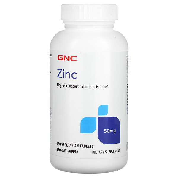 GNC‏, Zinc, 50 mg, 250 Vegetarian Tablets