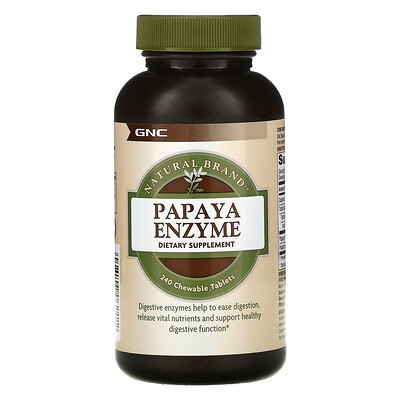 GNC Natural Brand Papaya Enzyme, 240 Chewable Tablets
