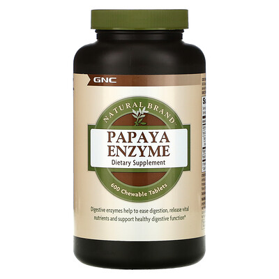 GNC Natural Brand Papaya Enzyme, 600 Chewable Tablets