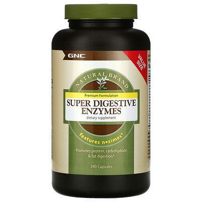 GNC Natural Brand Super Digestive Enzymes, 240 Capsules