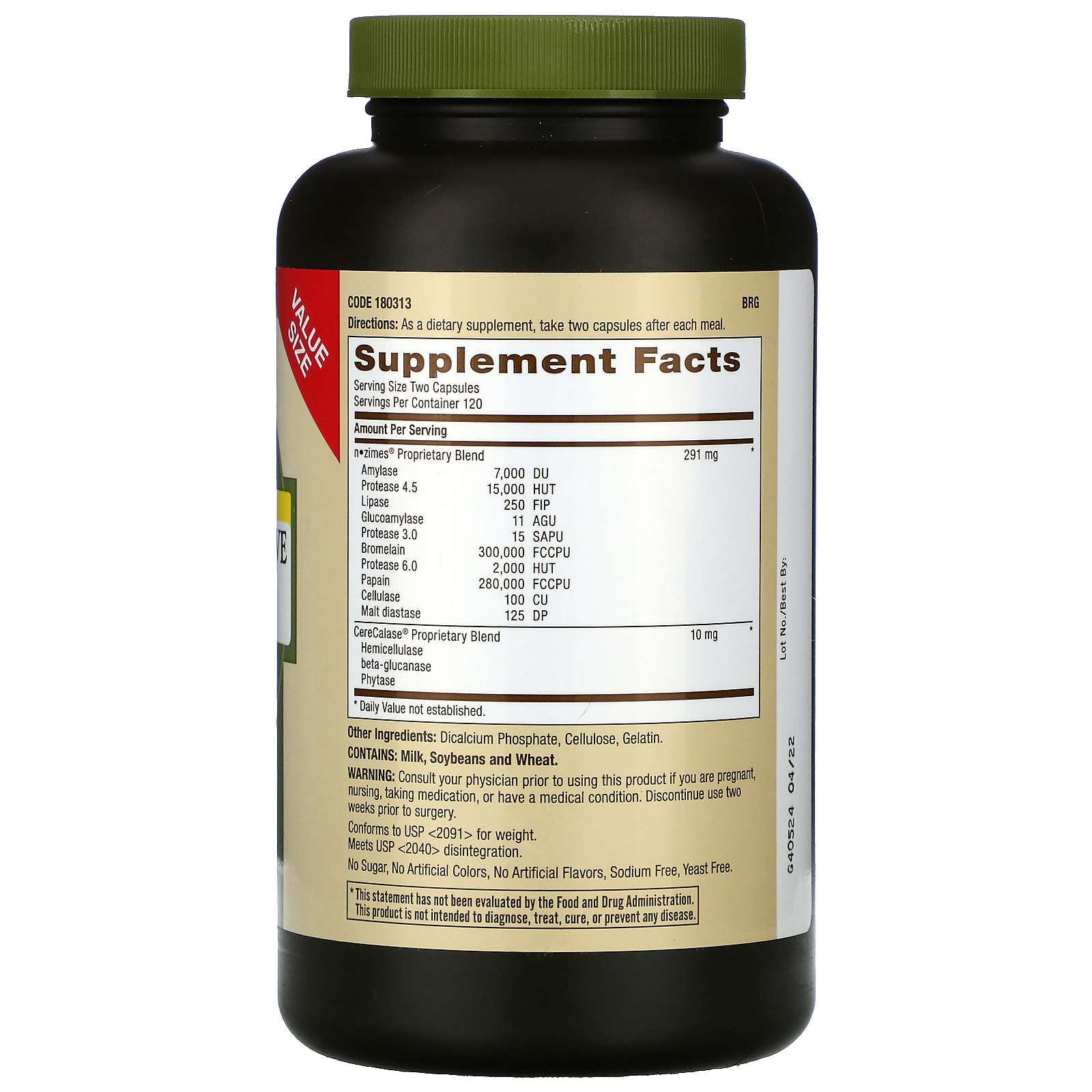 Gnc Natural Brand Super Digestive Enzymes 240 Capsules Iherb 6484