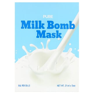 G9skin, Reine-Milch-Bombe Gesichtsmaske, 5 Masken, jeweils 21 ml