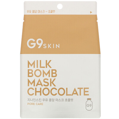 G9skin Milk Bomb Mask, Chocolate, 5 Sheets, 25 ml Each