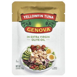 Genova, Atún de aleta amarilla en aceite de oliva extra virgen, 70 g (2,5 oz)