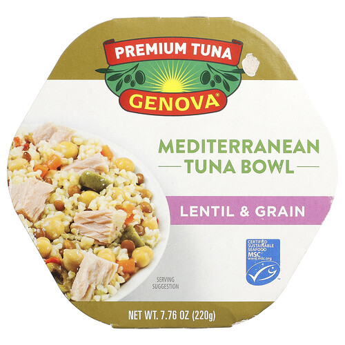 Genova Premium Tuna, Mediterranean Bowl, Lentil & Grain, 7.76 oz (220 g)