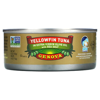 Купить Genova Желтоперый тунец в оливковом масле первого отжима с морской солью, 142 г (5 унций)