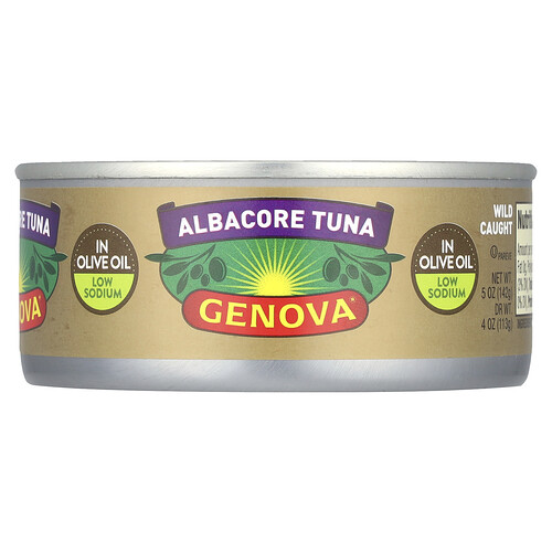 Genova Albacore Tuna In Olive Oil, Low Sodium , 5 oz (142 g)