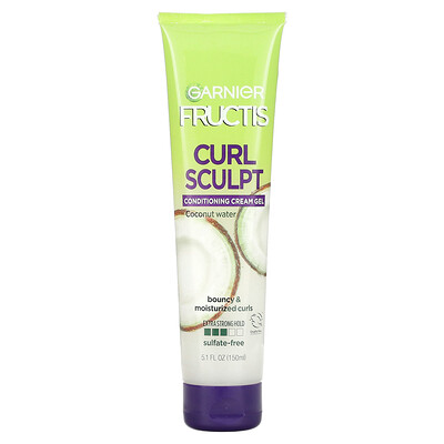 

Garnier, Fructis, Curl Sculpt Conditioning Cream Gel, 5.1 fl oz (150 ml)