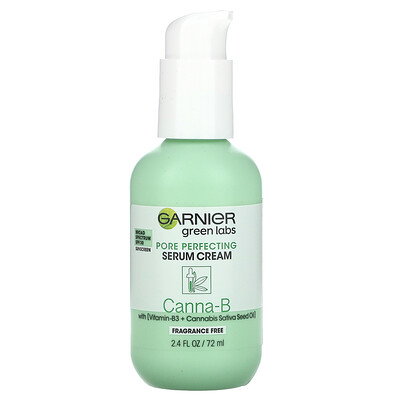 

Garnier, Green Labs, Pore Perfecting Serum Cream, Canna-B, with Vitamin-B3 + Cannabis Sativa Seed Oil, 2.4 fl oz (72 ml)