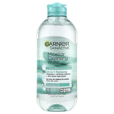 Garnier, SkinActive, Agua micelar de limpieza con ácido hialurónico y aloe, 400 ml (13,5 oz. líq.)