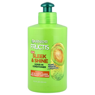 غارني‏, Fructis، كريم بلسم لا يشطف لشعر ناعم ولامع وكثيف، للشعر المجعد والجاف الذي يصعب تصفيفه، 10.2 أونصة سائلة (300 مل)