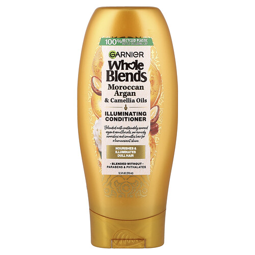 Garnier Whole Blends, Illuminating Conditioner, Moroccan Argan & Camellia Oils, 12.5 fl oz (370 ml)