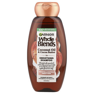 غارني‏, Whole Blends، شامبو تنعيم غني بزيت جوز الهند وزبدة الكاكاو 12.5 أونصة سائلة (370 مل)