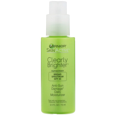 Garnier SkinActive, Clearly Brighter, Anti-Sun Damage Daily Moisturizer, SPF 30, 2.5 fl oz (75 ml)