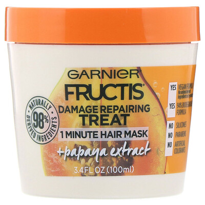 Garnier Fructis, маска для восстановления поврежденных волос за 1 минуту, с экстрактом папайи, 100 мл