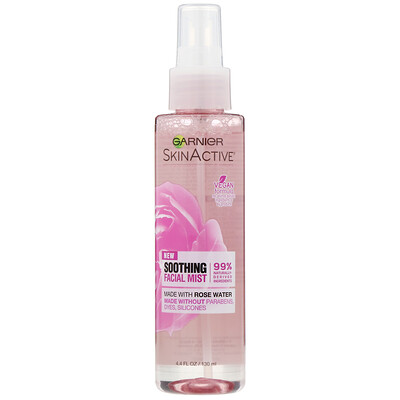 Garnier SkinActive, успокаивающий спрей для лица с розовой водой, 130 мл