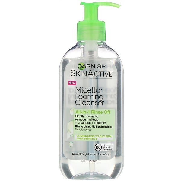 SkinActive, Micellar Foaming Cleanser, All-in-1 Rinse Off, Combo/Oily Skin, 6.7 fl oz (200 ml)