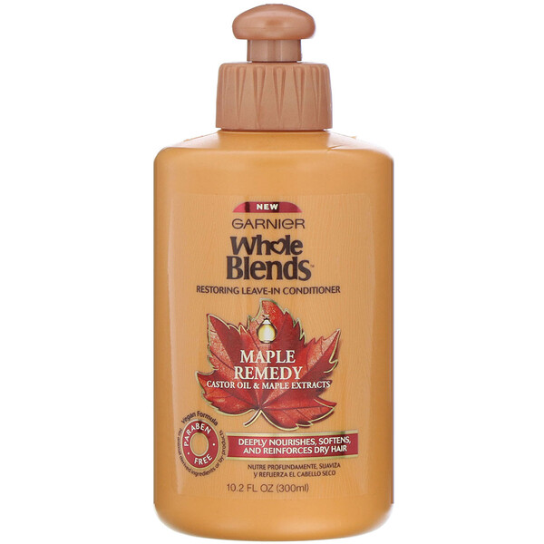 Garnier, Whole Blends, Restoring LeaveIn Conditioner, Maple Remedy