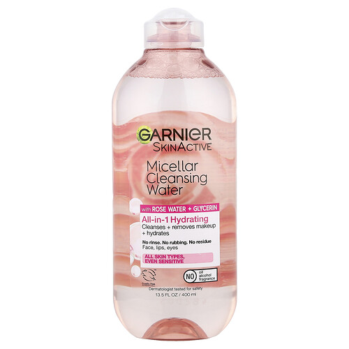 Garnier, SkinActive, Mizellares Reinigungswasser mit Rosenwasser + Glycerin, 400 ml