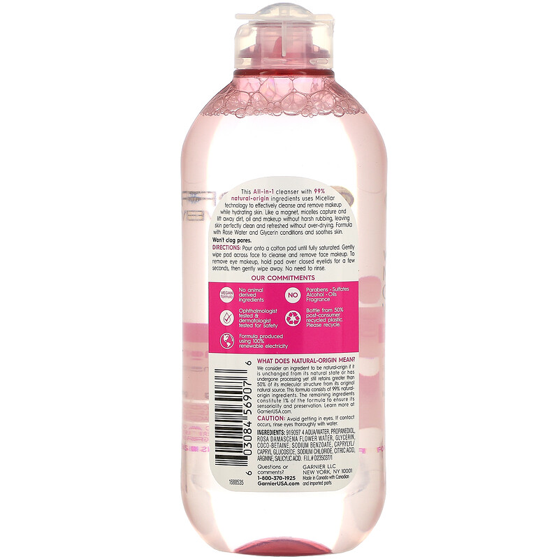 Garnier, SkinActive, Water Rose Micellar Cleansing Water with Rose ...