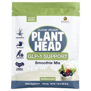 Genceutic Naturals, Υποστήριξη Plant Head® GLP-1, Μείγμα για Smoothie, Χωρίς Γεύση, 35,45 g