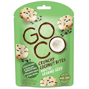 Купить GoCo, Хрустящие кокосовые кусочки, Жареное семя кунжута, 1,4 унции (40 г)  на IHerb
