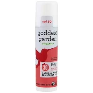 Отзывы о Годдэс Гарден, Organics, Baby Natural Mineral Sunscreen Stick, SPF 30, 0.6 oz (17 g)
