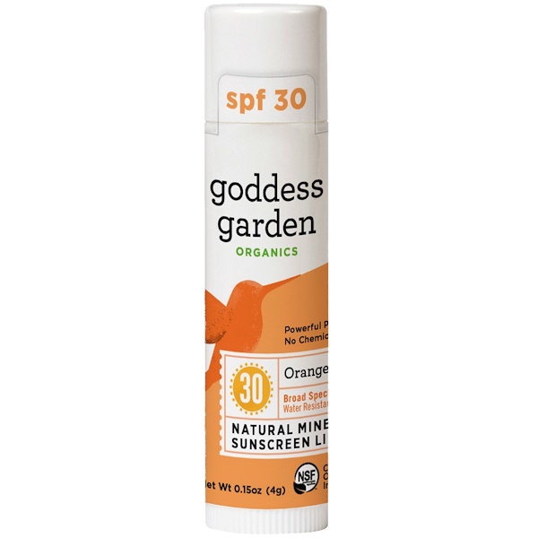 Goddess Garden, Organics, Natural Mineral Sunscreen Lip Balm, SPF 30