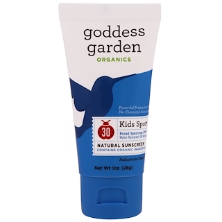 Goddess Garden, Organics, Kids Sport, Natural Sunscreen, SPF 30, 1 oz (28 g)