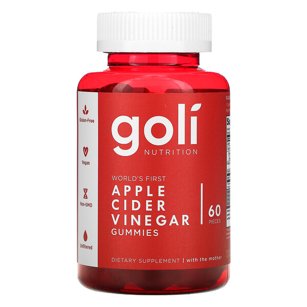 Goli Nutrition, Gomitas de vinagre de sidra de manzana, 60 gomitas