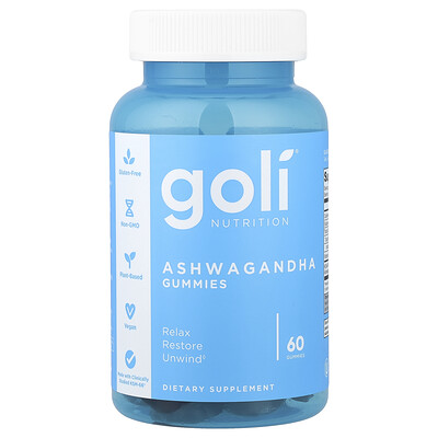 Goli Nutrition, Gomitas de ashwagandha, 60 gomitas