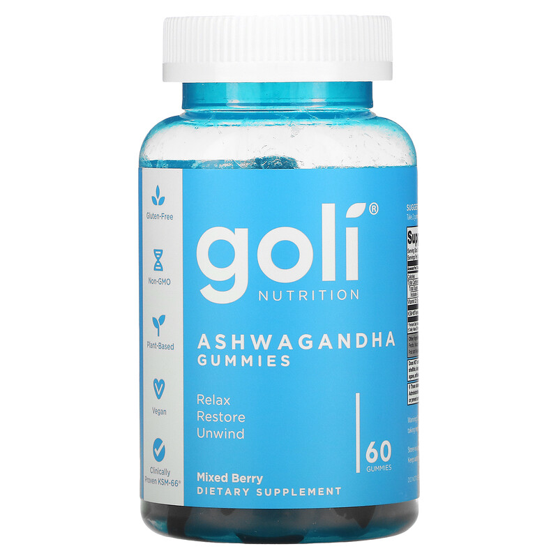 Goli Nutrition, Ashwagandha Gummies, Mixed Berry, 60 Gummies