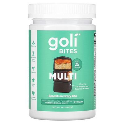 

Goli Nutrition Multi Bites, ванильный шоколад с какао, 30 шт.