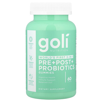 Photos - Other Sports Nutrition Goli Nutrition, Pre+Post+Probiotics Gummies, 60 Gummies GOI-40396