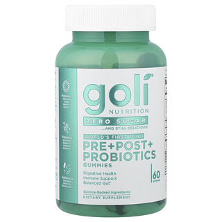 Goli Nutrition, Gomitas con prebióticos, posbióticos y probióticos, 60 gomitas