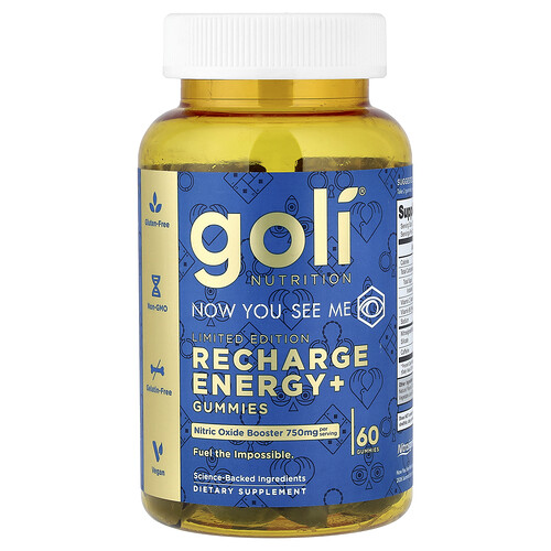 Goli Nutrition Recharge Energy+ Gummies, 60 Gummies