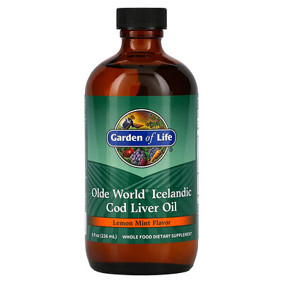 

Garden of Life Olde World Icelandic Cod Liver Oil Lemon Mint 8 fl oz (236 ml)