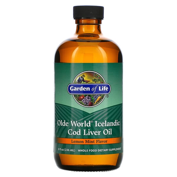 Olde World Icelandic Cod Liver Oil, Lemon Mint, 8 fl oz (236 ml)
