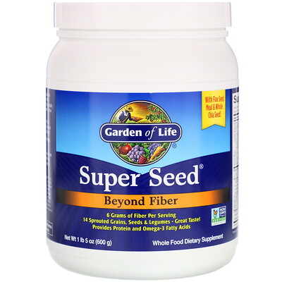 Garden of Life Super Seed, не только клетчатка, 600 г (1 фунт 5 унций)