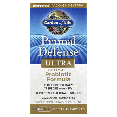 Product Image for Garden of Life, Primal Defense , Ultra, Ultimate Probiotic Formula, 90 UltraZorbe Vegetarian Capsules