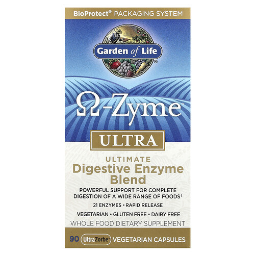 Garden Of Life O-Zyme Ultra™, Ultimate Digestive Enzyme Blend, 90 UltraZorbe™ Vegetarian Capsules