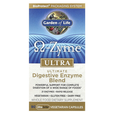 Product Image for Garden of Life, O-Zyme Ultra , Ultimate Digestive Enzyme Blend, 90 UltraZorbe Vegetarian Capsules