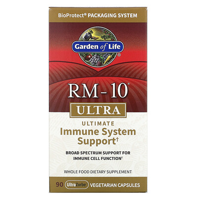 Garden of Life RM-10 Ultra, Ultimate Immune System Support, 90 Vegetarian Capsules
