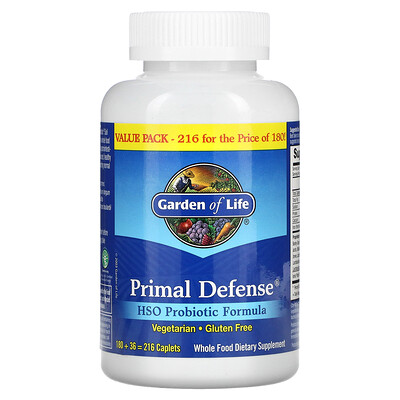 

Garden of Life Primal Defense пробиотическая формула с HSO 216 капсуловидных таблеток