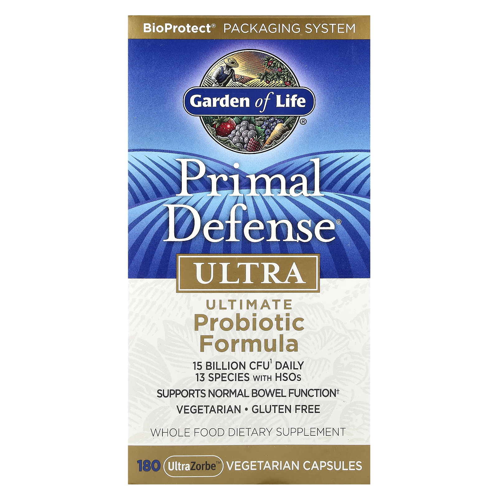 Garden of Life, Primal Defense®, Ultra, Ultimate Probiotic Formula, 180 UltraZorbe™ Vegetarian Capsules