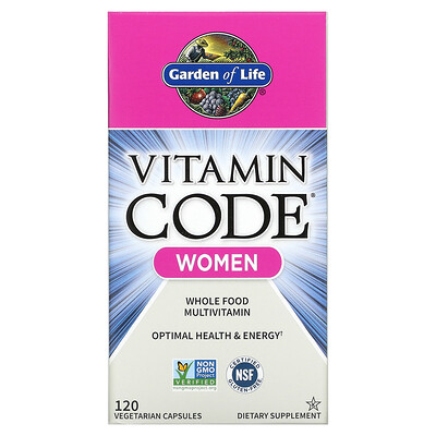 

Garden of Life Vitamin Code, мультивитамины из цельных продуктов для женщин, 120 вегетарианских капсул