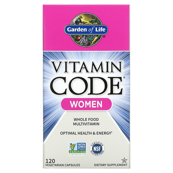 Garden of Life, Vitamin Code, 여성용, 무가공 홀푸드 종합비타민, 120 식물성 캡슐